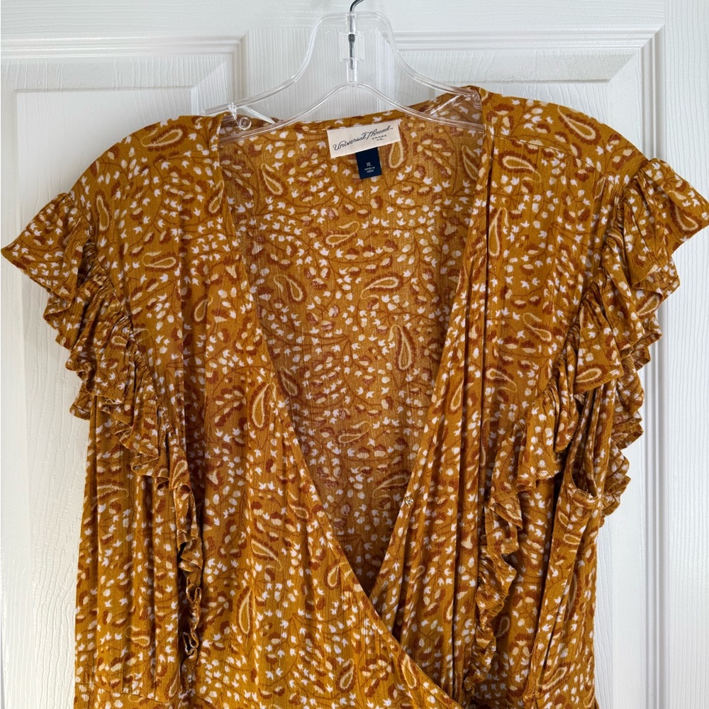 Universal Thread Yellow Patterned Midi Dress - image 5